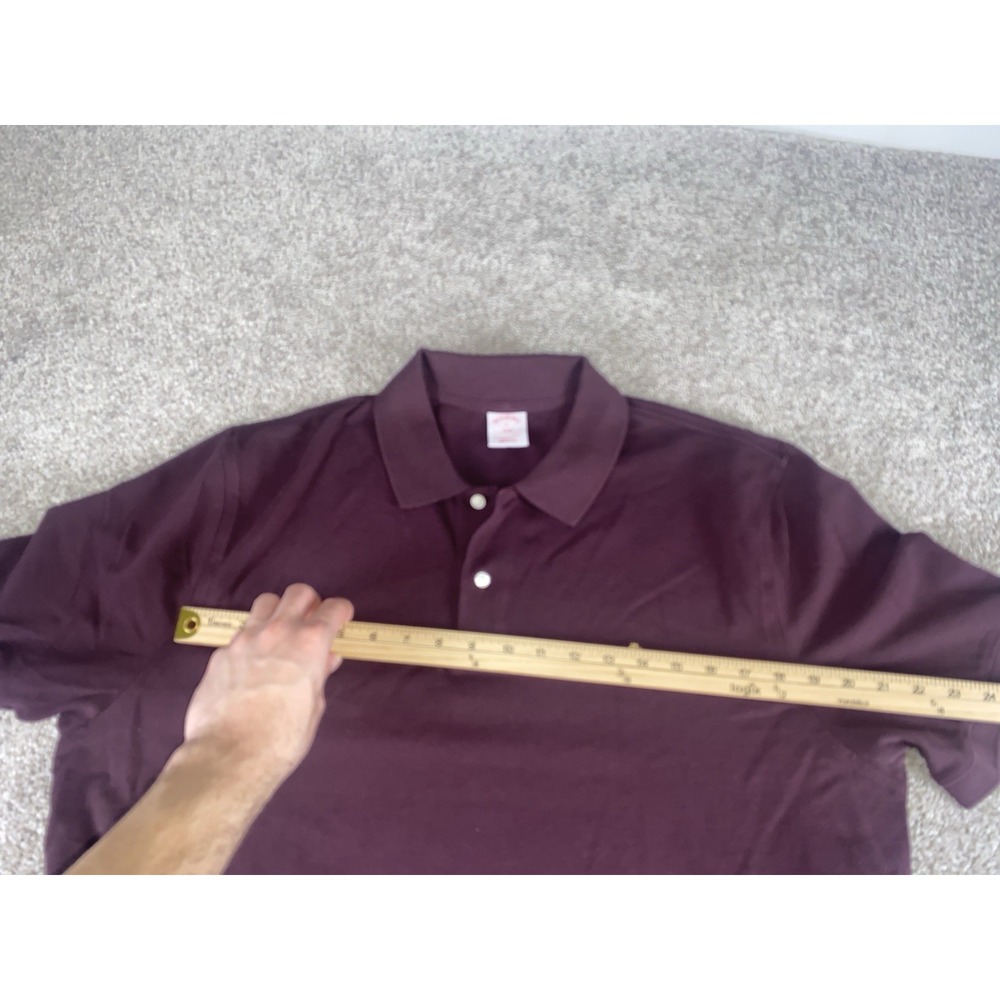 Brooks Brothers Performance Polo Maroon Cotton Mens XL Golden Lamb Preppy Work - Picture 5 of 8